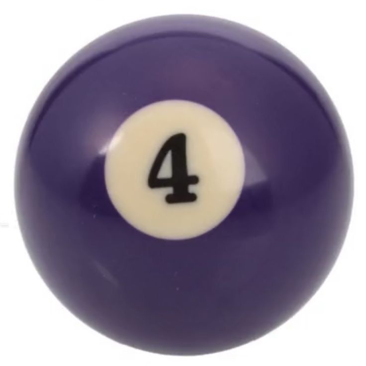 a purple pool ball with the number four on it