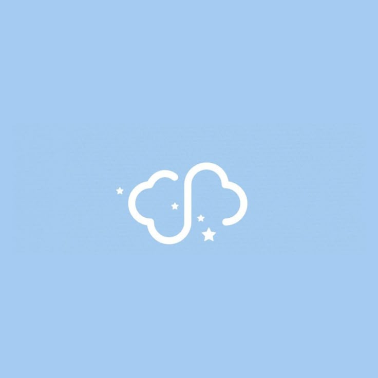 an image of a cloud with stars in the sky on a light blue wallpaper background