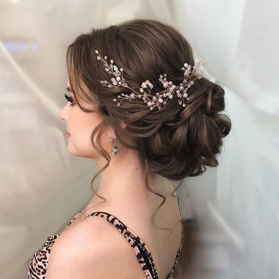 Long Hair Vine, Pearl Hair Piece, Bride Headband, Wedding Hair Inspiration, Flower Headpiece, Bridal Hair Vine, Wedding Updo, Trending Hairstyles, Hair Vine