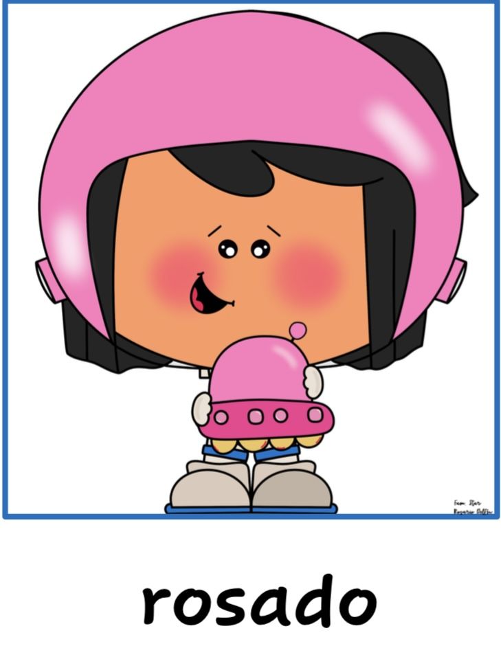 a cartoon girl with a pink helmet on her head and the word rosado