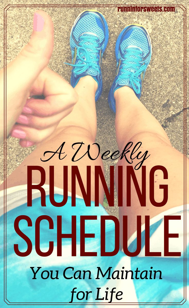 a woman's legs and feet with the words a weekly running schedule you can maintain for