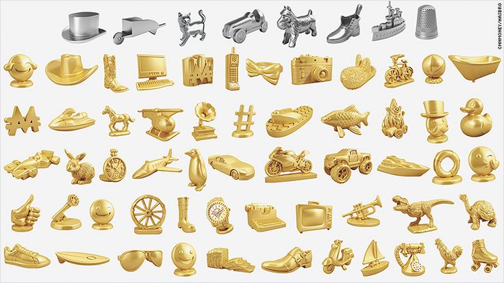 a large collection of golden objects are shown in this image, all with different styles and sizes