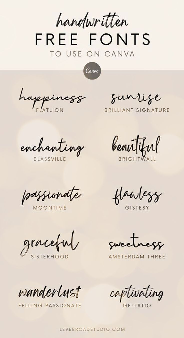 the handwritten font styles for use on canvas