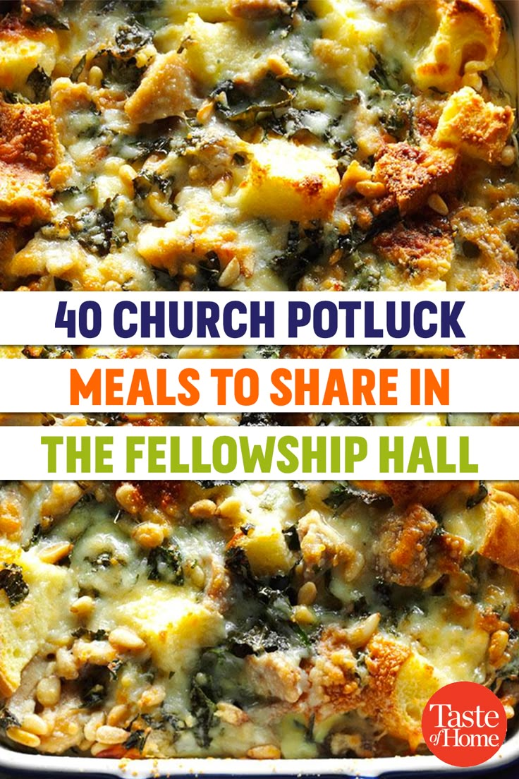 the cover of 40 church potluck meals to share in the fellowship hall