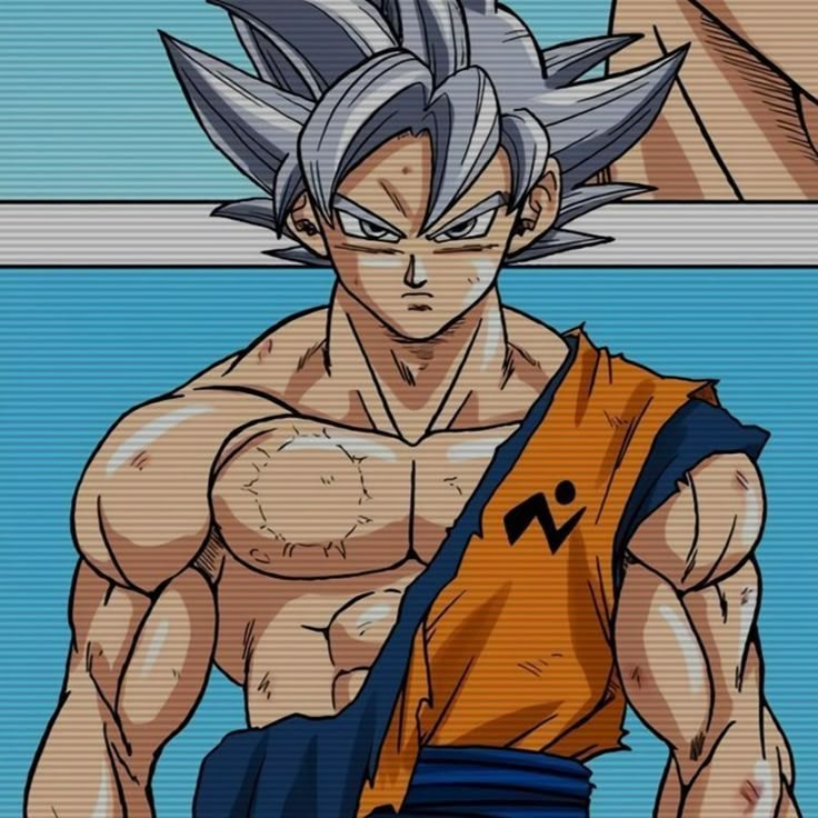 an animated image of gohan from the dragon ball game, with no shirt on