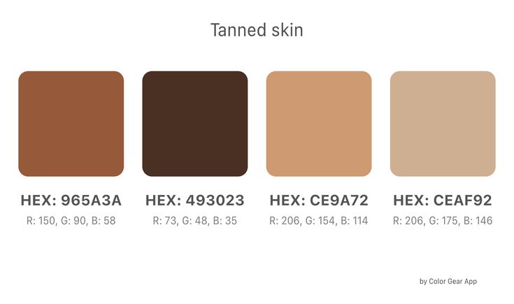 different shades of the same skin tone on a white background with text that says, hex