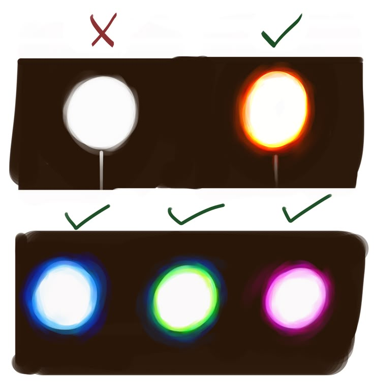 three different colored lights are shown in the same direction, and one is not visible