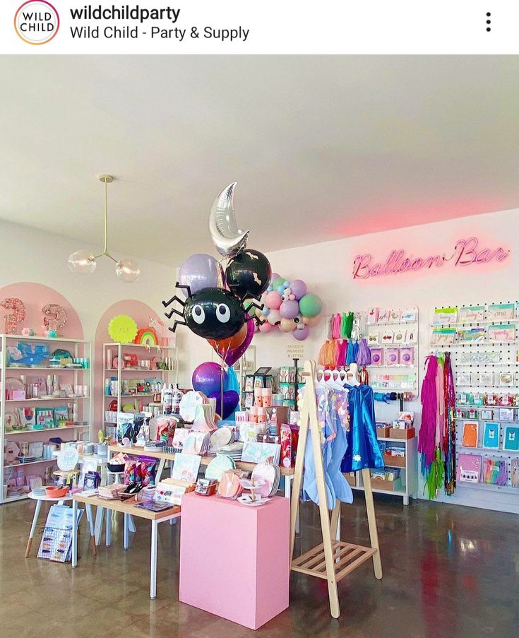 the inside of a children's party and supply store