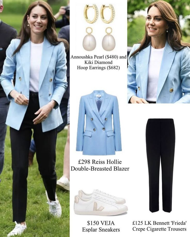 Blazer Smart Casual Women, Comfortable Smart Casual Outfits, Kate Middleton Blazer Outfit, Female Principal Outfits, Princess Kate 2023, Elegantes Outfit Chic, Kate Middleton Street Style, Kate Middleton Style Casual, Kate Middleton 2023