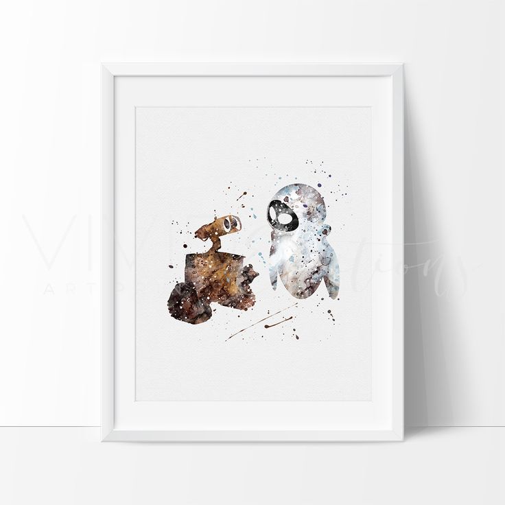 a watercolor painting of an owl and bear