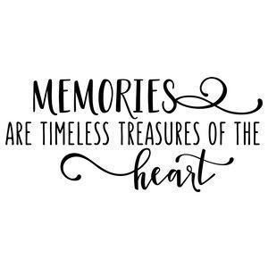 a black and white quote with the words memories are times treasures of the heart on it