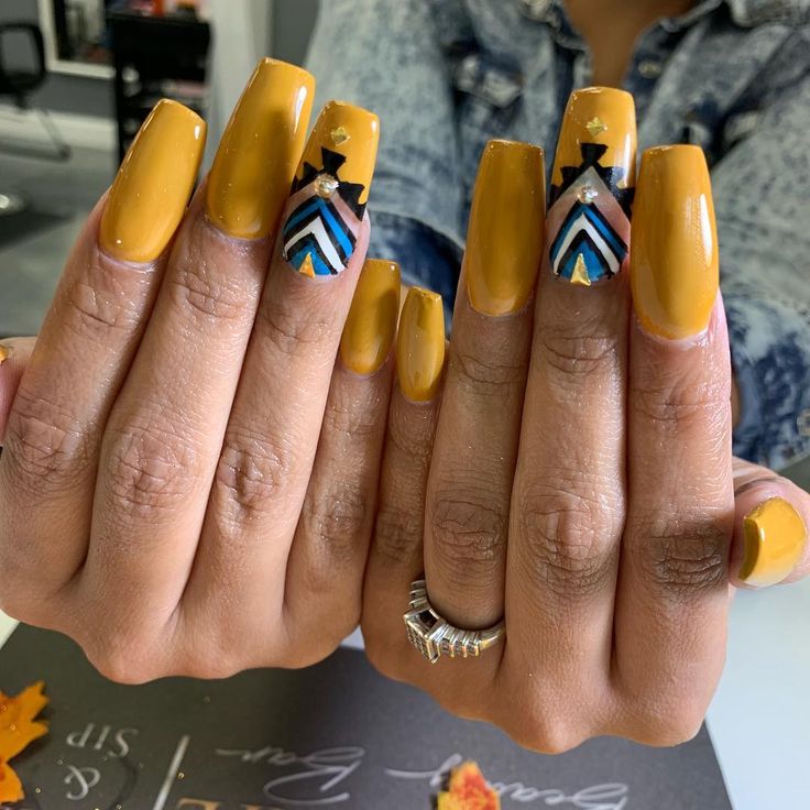 Nails & Hair By Tiffany on Instagram: “#nailart#mustardnails#divinecreationz#luxuriebeautybar”#fallnails Polygel Nails, Nail Art, Nails, Hair, On Instagram, Instagram, Nail Arts