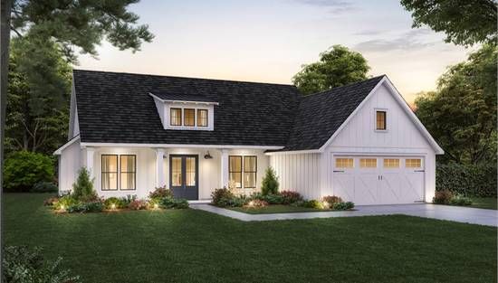 this is an artist's rendering of the farmhouse style house plans that are available for purchase