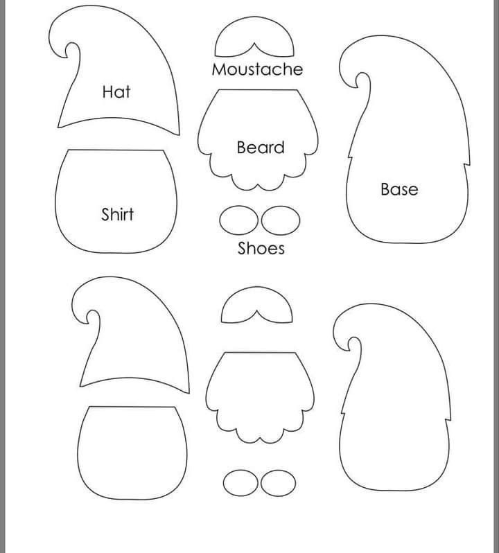 printable paper cut outs for santa's hats and beards to make it look like