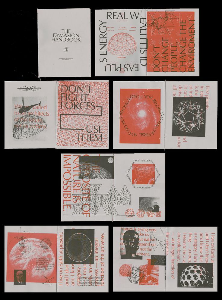 several pieces of paper with different designs and words on them, all in red and black