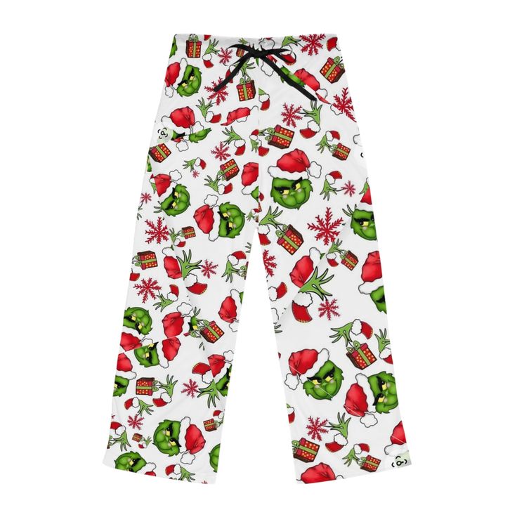 Add custom style to any loungewear collection with these custom-printed pajama pants. Their 100% polyester jersey knit fabric, along with the relaxed fit, makes for the ultimate comfort choice while kicking back at home. Meanwhile, the back elastic with the drawstring tie creates the perfect fit while the all-over-print adds a stylish dimension unique to your taste.  .: 100% polyester .: White seam thread .: Light fabric (6 oz/yd² (203 g/m .: Relaxed comfort fit .: Back elastic and black drawstring tie .: Sewn-in care label .: Assembled in the USA from globally sourced parts Casual Christmas Sleepwear With Elastic Waistband, Casual Cotton Pants For Holiday, Casual Cotton Holiday Pants, Christmas Cotton Bottoms With Elastic Waistband, Christmas Pj Pants, Christmas Pyjamas, Christmas Haul, Christmas Pajama Pants, Printed Pajama