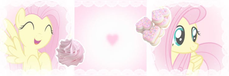 two pictures of pinkies with donuts in front of them