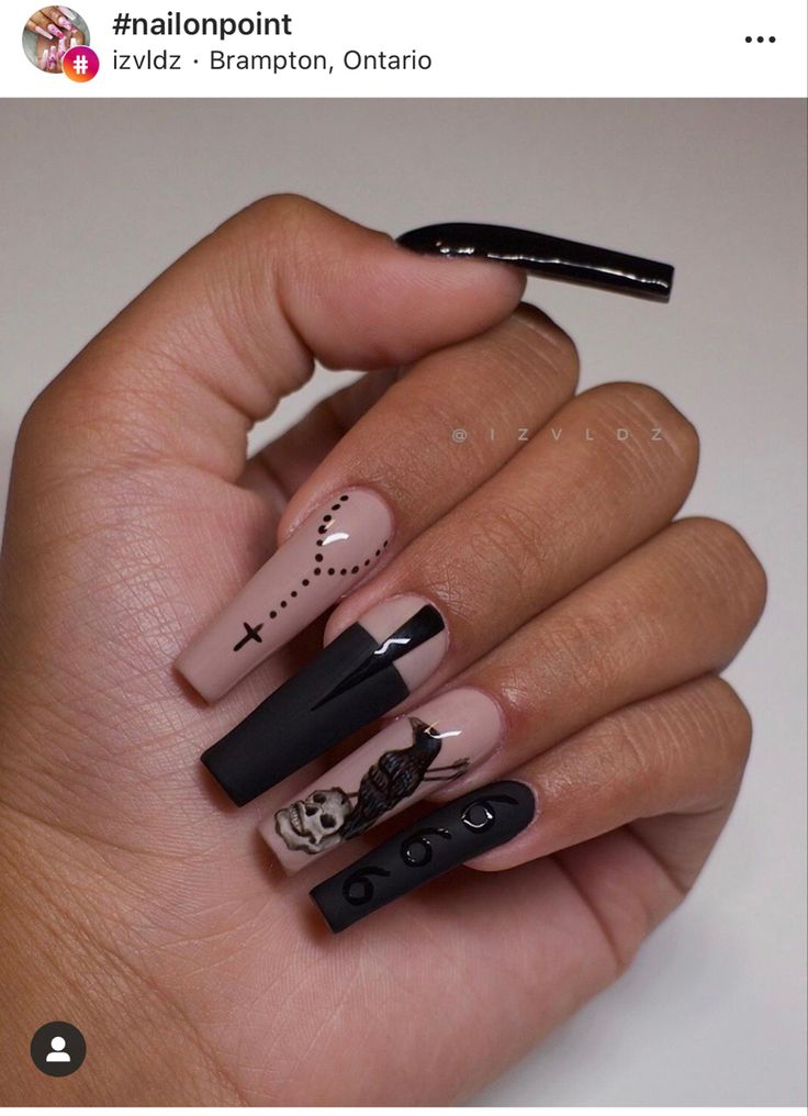 Demons Do Not Wear White Demon Nail Art, Nun Halloween Nails, Demonic Nails, Demon Nails, Nun Halloween, Nails Aesthetic, Cute Acrylic Nail Designs, Halloween Nail Designs, Halloween Nail