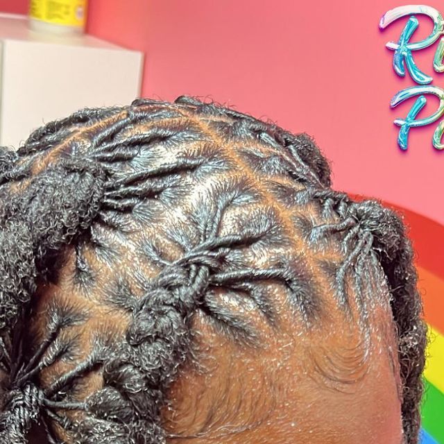 RIRI’s Palace 👑 | Orlando Hairstylist on Instagram: "LARGE Extended braids (OVER LOCS) in waist length😍😍 More styles for locs now Available to book 🌈💕" Extended Braids On Locs, Locs Over Braids, Extended Locs Styles, Locs In Braids, Jumbo Braids Over Locs, Feed In Braids Over Locs, Extended Loc Styles, Extended Braids, Box Braids Over Locs