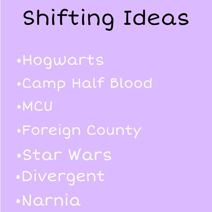 a purple poster with the words shifting ideas