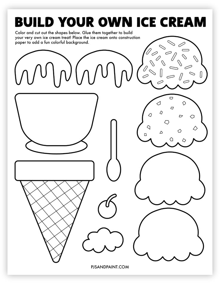 an ice cream coloring page with the words build your own ice cream