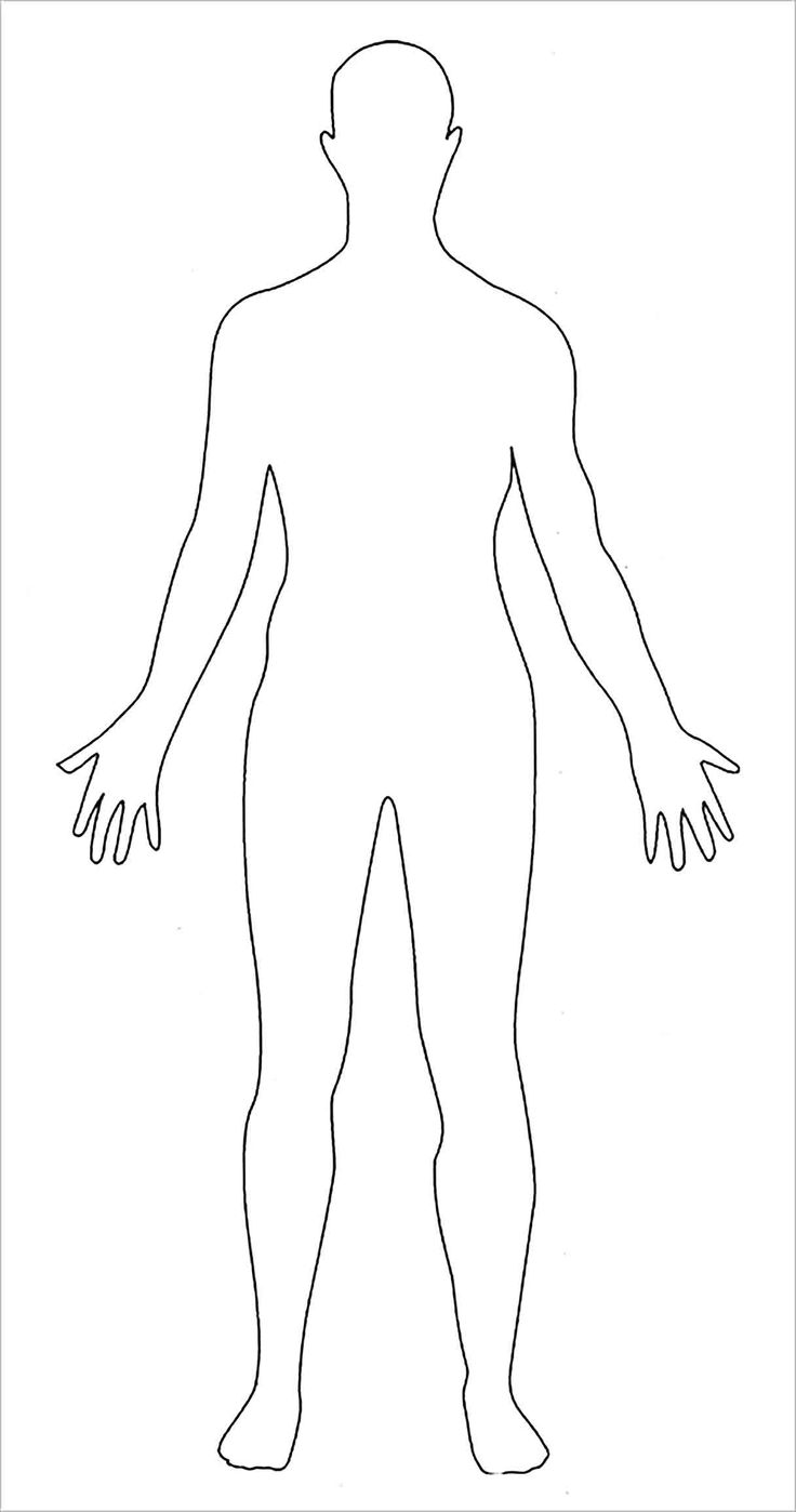 the outline of a man's body and hands