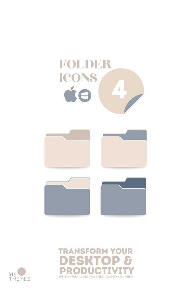 the folder icons are shown in three different colors and sizes, including one for each file