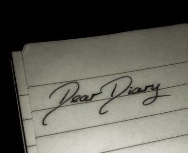 two sheets of paper with writing on them that say dear diary and the words dear diary written in cursive ink