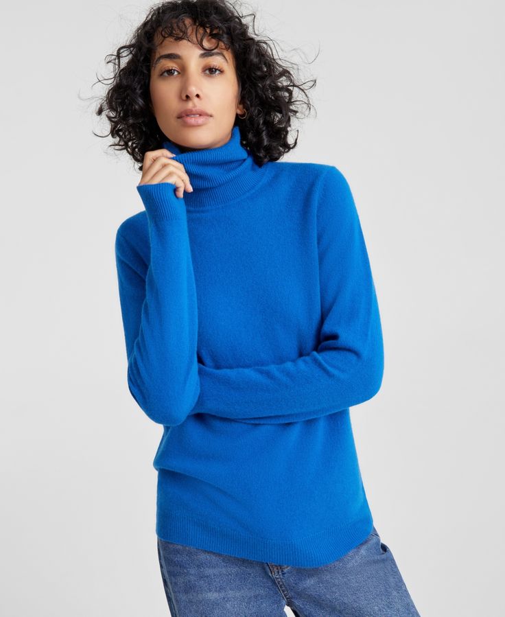 in stock Cobalt Blue Sweater Outfit, Cobalt Blue Sweater, Blue Sweater Outfit, Club Luxury, Clear Winter, Sweater Outfit, Ladies Turtleneck Sweaters, Womens Turtleneck, Cashmere Turtleneck