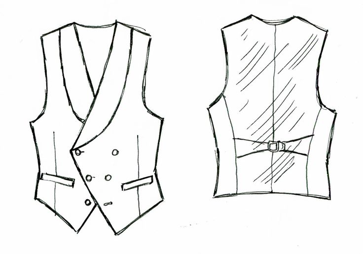 This listing is for a custom vest. We work with you to choose the perfect fabric and colors. This vest is made-to-measure in your size. ---------------------------------------------------------- Amazing wool gabardine fabric along with a high neck, two rows of metal buttons, and generous peak lapels give this piece a retro military style. The other images show sketches of some of our recent, more eccentric, designs. We can make any of our vest styles in thousands of fabrics and with hundreds of Vest Pria, Vest Sketch Design, Vest Design Women, Vest Reference, Vest Sketch, Peak Lapel, Vest Design, Waist Coat Men, Waistcoat Pattern