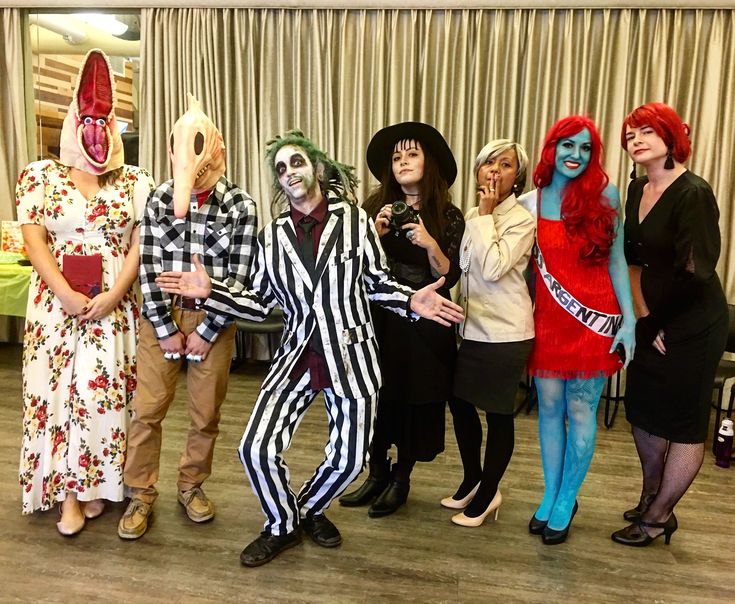 Beetlejuice costume for Halloween. Left to right: Barbara Maitland ...