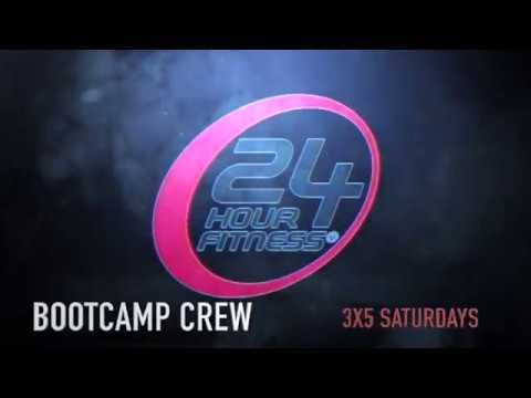 the logo for boot camp crew, which is on display in front of a dark background