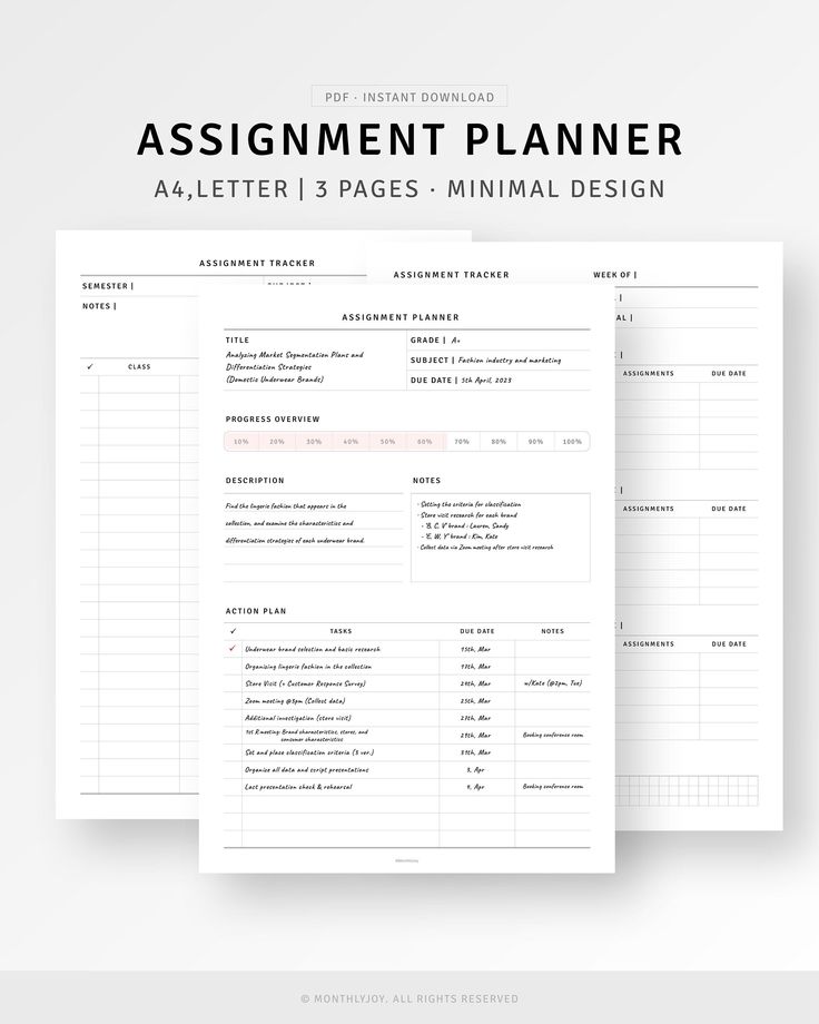 the assignment planner is shown in white