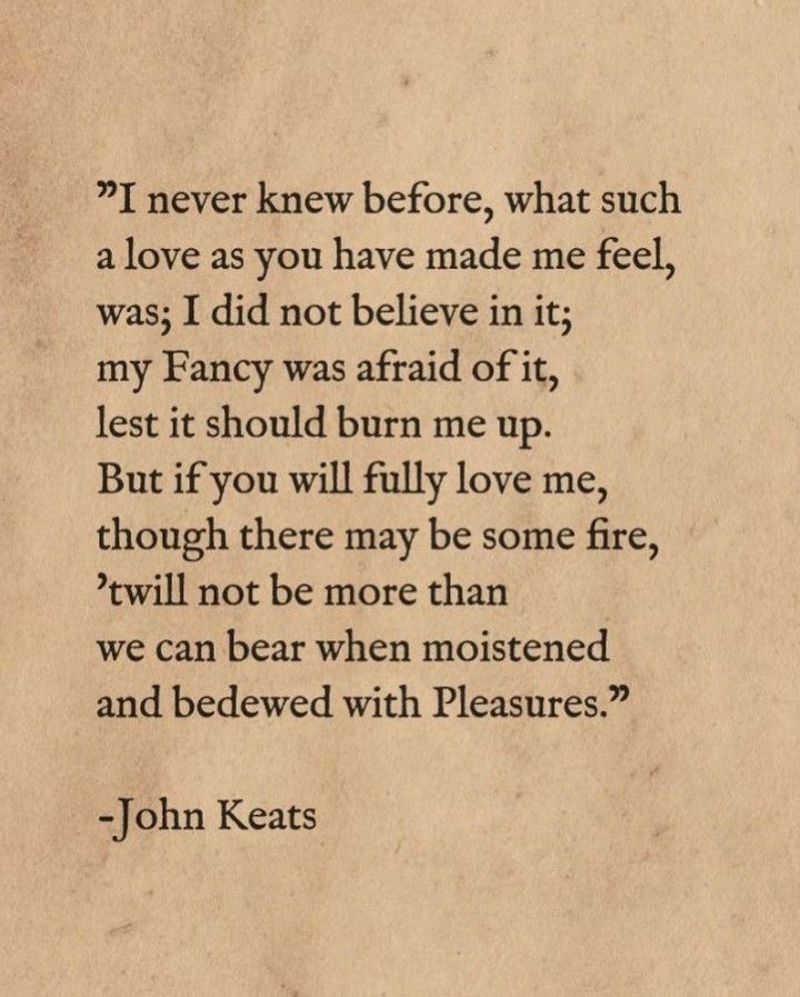 john keats quote about love