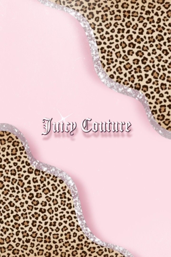 Light pink juicy couture wallpaper with leopard print corners Mcbling Photo Wall, Cute 2000s Wallpaper, Juicy Couture Wallpaper Backgrounds, Pink Juicy Couture Wallpaper, Trashy Y2k Wallpaper Iphone, Juicy Couture Background, Lepord Print 2000s Wallpaper, Mcbling Background, Juicy Couture Wallpaper