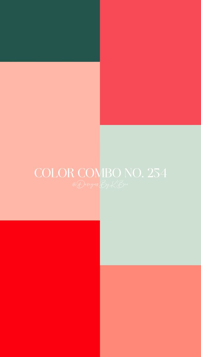 the color combination is red, green, and pink with white text that reads'color combo no 25 '