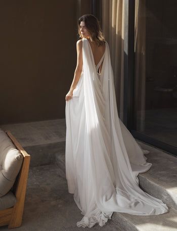 All Wedding Dresses – Wedding Roof Goddess Wedding Dress, Greek Wedding Dresses, Detachable Cape, Cape Wedding Dress, Wedding Dress Flowy, Chiffon Wedding Dress, Dream Wedding Ideas Dresses, Bohemian Wedding Dress, A Line Wedding Dress