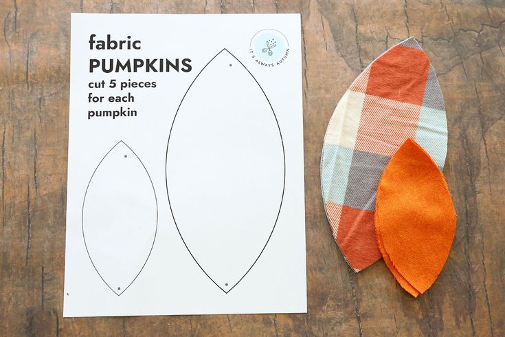 the fabric pumpkins are cut and ready to be sewn into their own pattern