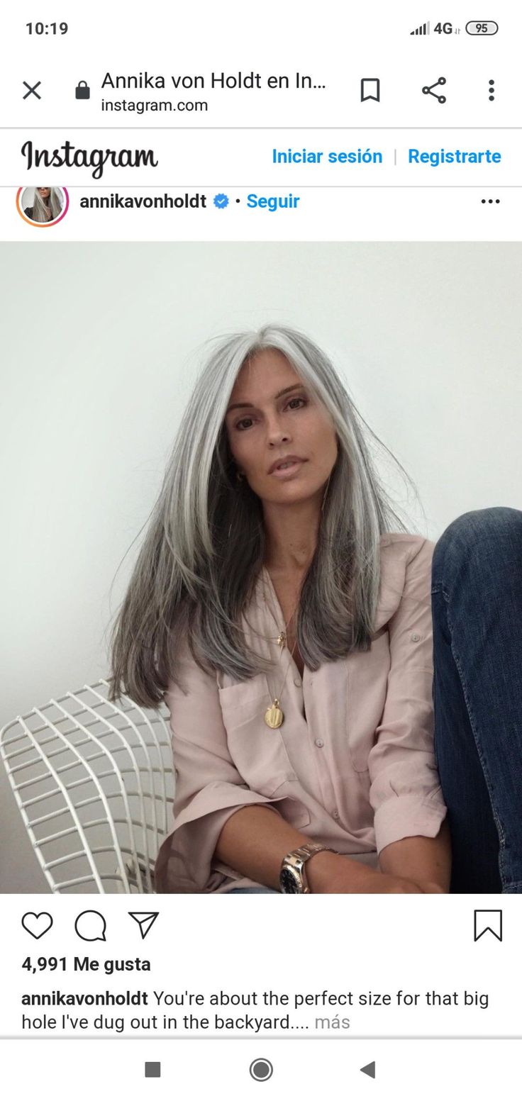 Long Silver Hair Older Women, Blending Grey Hair With Dark Hair, Gray Long Hair, Erica Hill, Annika Von Holdt, Long Grey Hair, Silver Fox Hair, Grey Brown Hair, Long Silver Hair