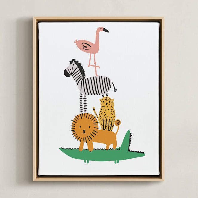 I wanted to create a simplified, eye-catching piece that makes a statement with imperfect lines. When I'm buying artwork, I look for pieces that make a bold impact on its own but that can also work alongside other great pieces in a room. This is what I tried to do here. I also wanted to play with cute animals in a more whimsical way. Animal Kids Room, Kids Room Prints, Whimsical Artwork, Room Prints, Children's Art, Colorful Animals, Baby Bear, Art Wall Kids, I Tried