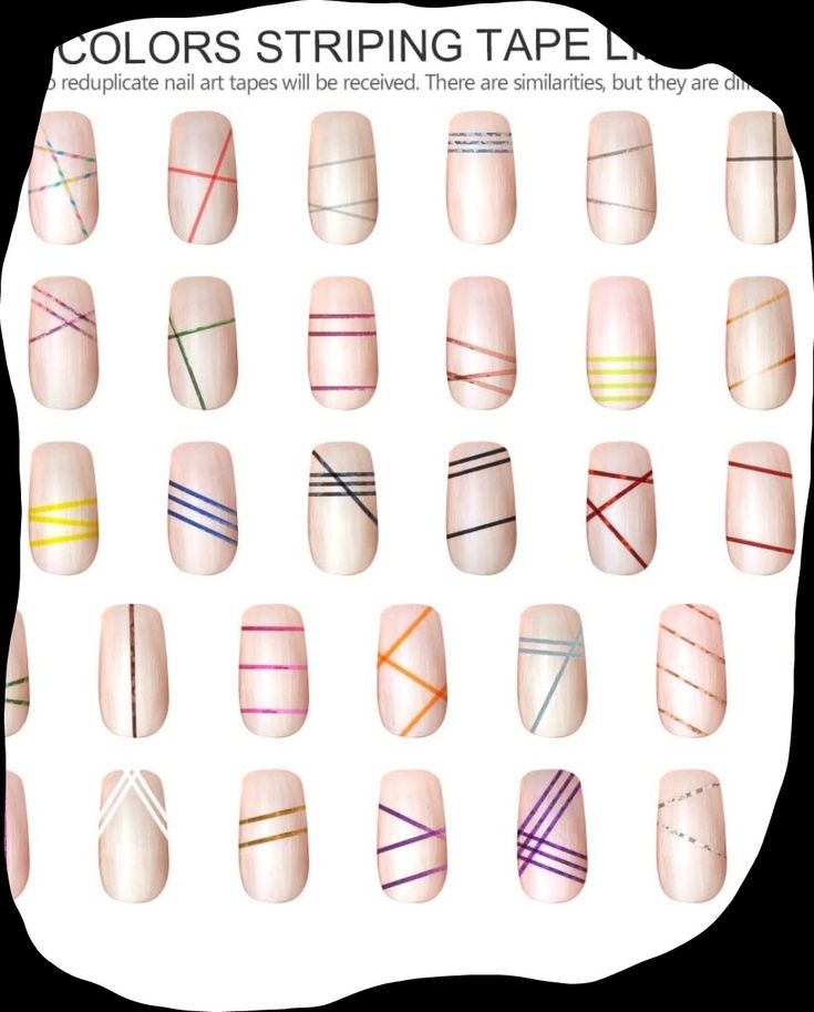 Nails Stripes Tape Designs, Tape Nail Designs, Nail Info, Line Nail Designs, Nail Striping Tape, Nail Art Courses, Diy Nail Art Tools, Tape Nail Art, Quick Nail Art