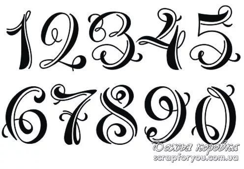 the letters and numbers are drawn in black ink