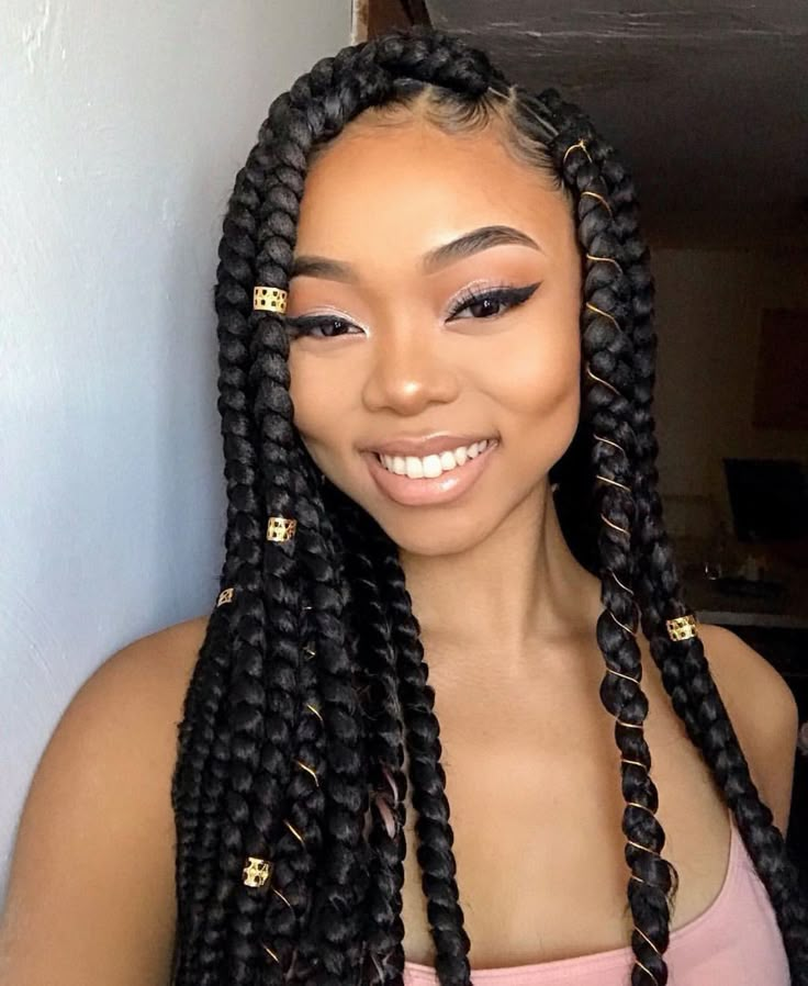 Jumbo Box Braids Styles, Big Braids, Big Box Braids Hairstyles, Cute Curly Hairstyles, Protective Hairstyles Braids, Box Braids Styling, Pretty Braided Hairstyles, Naruto Kakashi, Natural Hair Braids