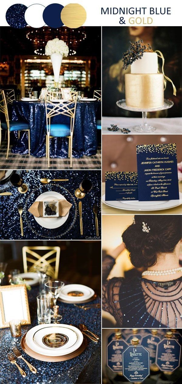 blue and gold wedding color scheme