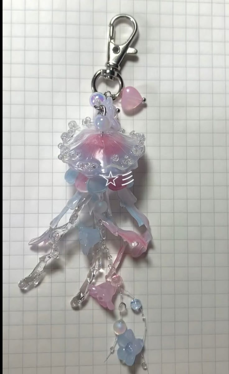 a key chain with many charms attached to it