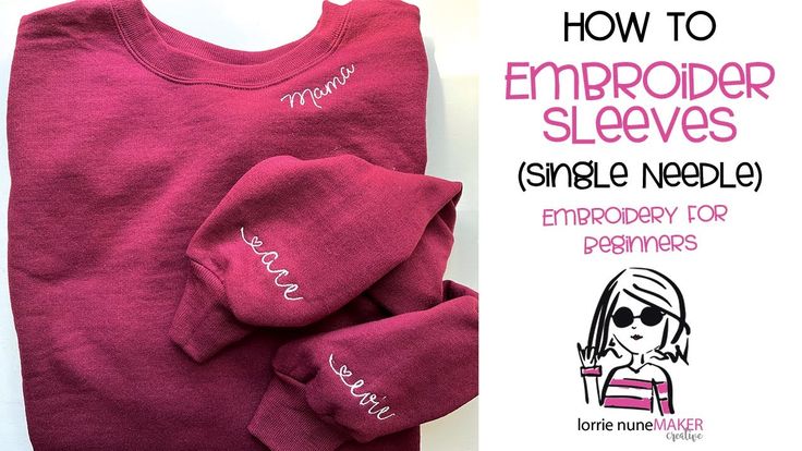 a pink shirt with the words how to embroider sleeves