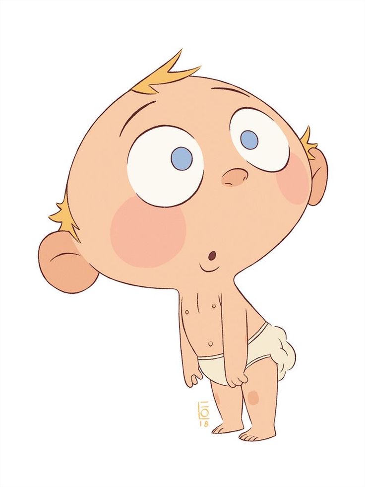 an image of a baby with big eyes and no shirt on, looking at something