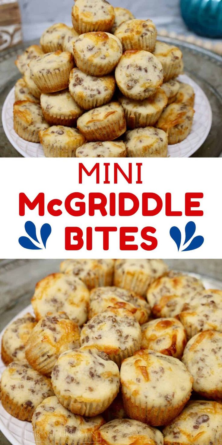 mini mcgridle bites on a plate with the title above it