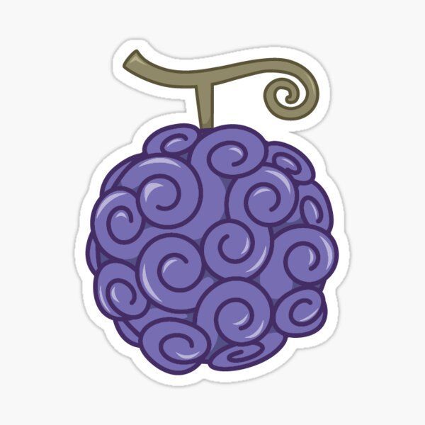 a purple berry with spirals on it sticker