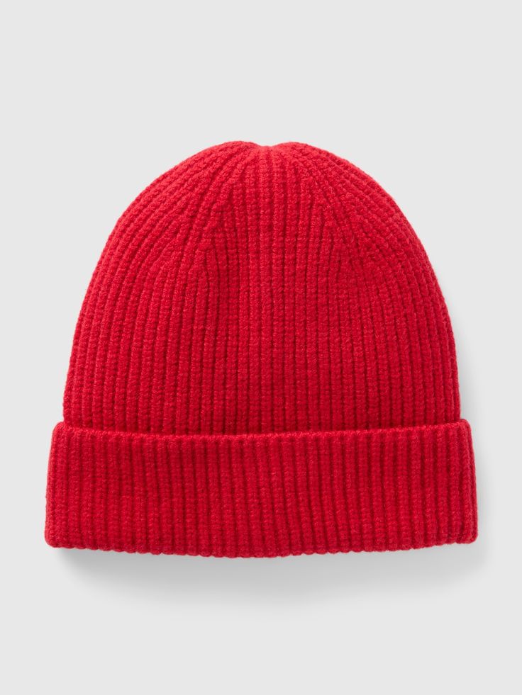 Supersoft cotton-blend ribbed knit beanie.  For more fit and sizing info, check out our Size Guide. Casual Red Soft Knit Beanie, Casual Red Cotton Beanie, Red Knit Casual Beanie, Casual Red Soft Knit Hat, Red Cotton Winter Beanie, Cotton Ribbed Beanie Cap, Ribbed Cotton Beanie Cap, Ribbed Cotton Hats For Cold Weather, Classic Cotton Hats For Cold Weather